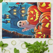 Haunted Halloween Night Design Theedoek (Gevouwen)