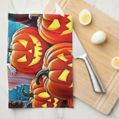 Haunted Halloween Night Design Theedoek (Quarter Fold)
