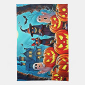 Haunted Halloween Night Design Theedoek (Verticaal)
