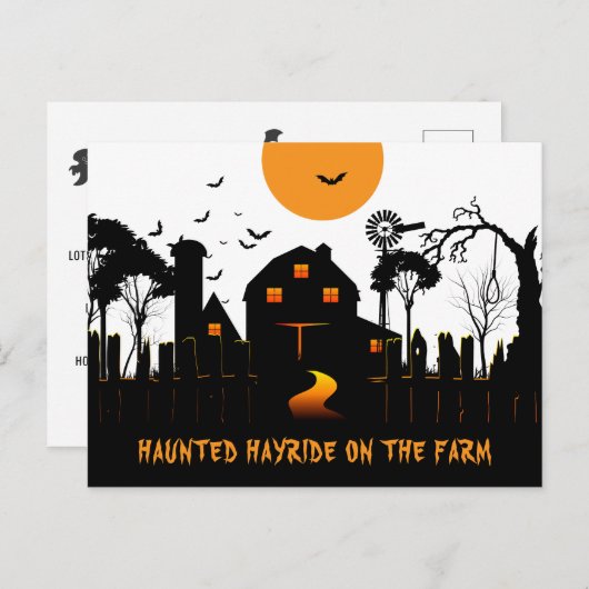 Haunted Halloween op het Boerderij Briefkaart (Voorkant / Achterkant)
