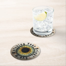 👁️Haunted Halloween Party! Ronde Kartonnen Onderzetter