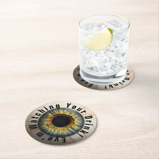 👁️Haunted Halloween Party! Ronde Kartonnen Onderzetter (Insitu)