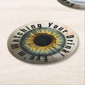 👁️Haunted Halloween Party! Ronde Kartonnen Onderzetter (Gebogen)