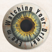 👁️Haunted Halloween Party! Ronde Kartonnen Onderzetter (Voorkant)