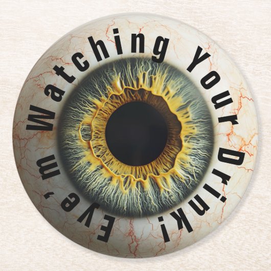 👁️Haunted Halloween Party! Ronde Kartonnen Onderzetter (Voorkant)