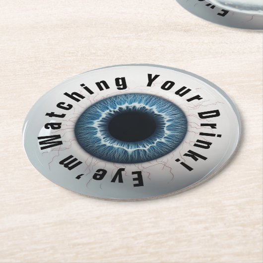 👁️Haunted Halloween Party! Ronde Kartonnen Onderzetter (Gebogen)