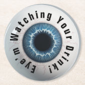 👁️Haunted Halloween Party! Ronde Kartonnen Onderzetter (Voorkant)