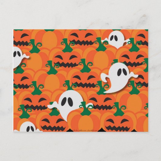 Haunted Halloween Pumpkin Patch Ghosts Briefkaart (Voorkant)