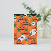 Haunted Halloween Pumpkin Patch Ghosts Briefkaart (Staand voorkant)