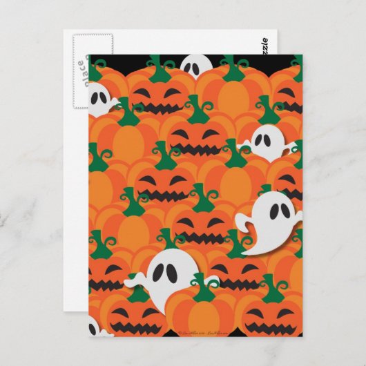 Haunted Halloween Pumpkin Patch Ghosts Briefkaart (Voorkant / Achterkant)