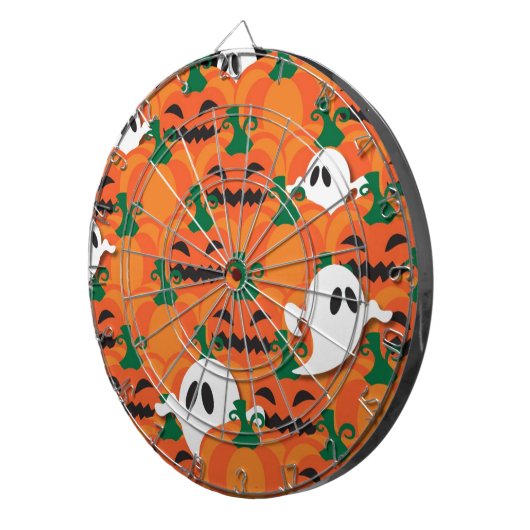 Haunted Halloween Pumpkin Patch Ghosts Dartbord (Voorkant Rechts)