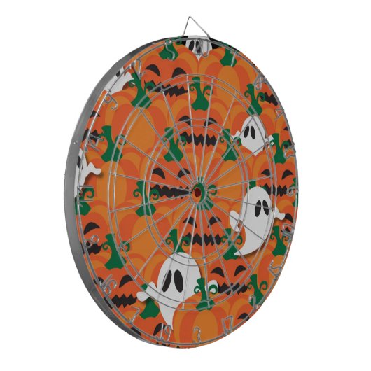 Haunted Halloween Pumpkin Patch Ghosts Dartbord (Voorkant Links)