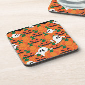 Haunted Halloween Pumpkin Patch Ghosts Drankjes Onderzetter (Linkerzijde)