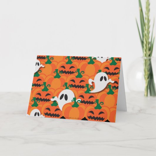 Haunted Halloween Pumpkin Patch Ghosts Kaart (Voorkant)