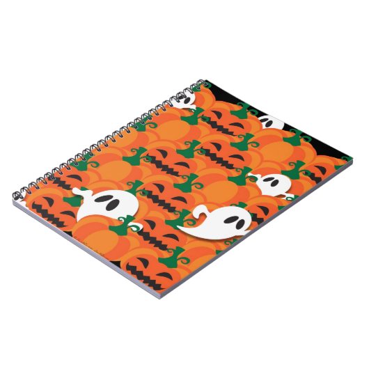 Haunted Halloween Pumpkin Patch Ghosts Notitieboek (Linkerzijde)