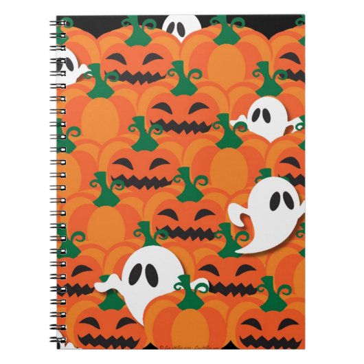 Haunted Halloween Pumpkin Patch Ghosts Notitieboek (Voorkant)