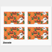 Haunted Halloween Pumpkin Patch Ghosts Rechthoekige Sticker (Vel)