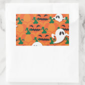 Haunted Halloween Pumpkin Patch Ghosts Rechthoekige Sticker (Tas)