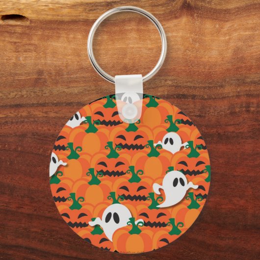 Haunted Halloween Pumpkin Patch Ghosts Sleutelhanger (Voorkant)