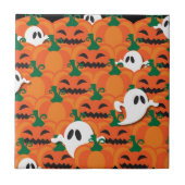 Haunted Halloween Pumpkin Patch Ghosts Tegeltje (Voorkant)