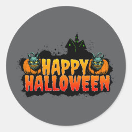 Haunted Halloween Ronde Sticker