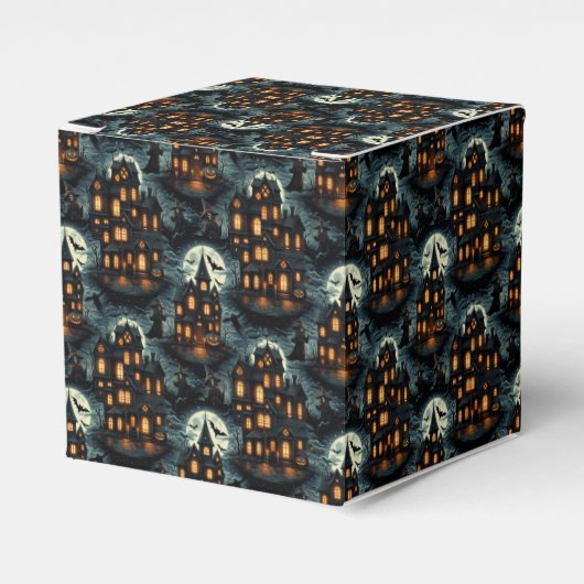 Haunted Halloween Scene Bedankdoosjes (Voorkant Zijde)