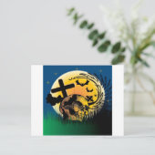 Haunted Halloween Scene Briefkaart (Staand voorkant)