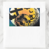 Haunted Halloween Scene Rechthoekige Sticker (Tas)