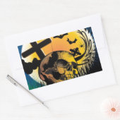 Haunted Halloween Scene Rechthoekige Sticker (Envelop)