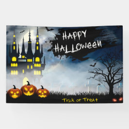Haunted Halloween Scene Spandoek