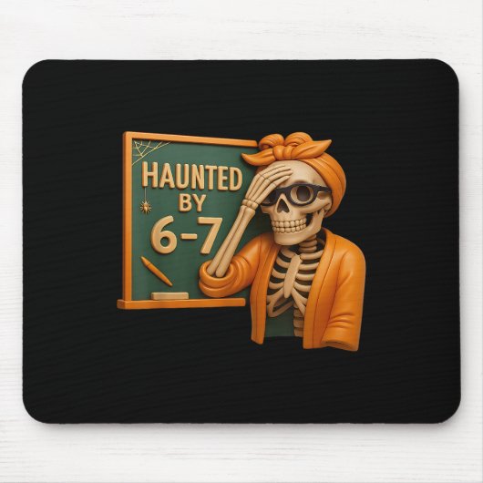 Haunted Halloween Skeleton Haunted Six Seven Numbe Muismat (Voorkant)