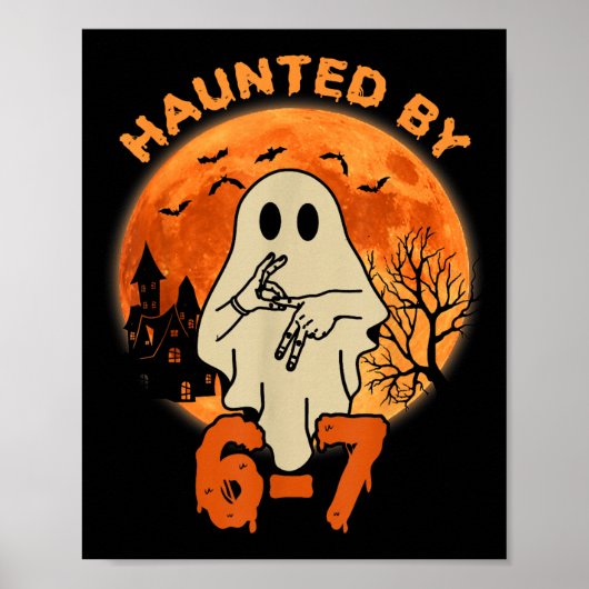 Haunted Halloween Skeleton Haunted Six Seven Numbe Poster (Voorkant)