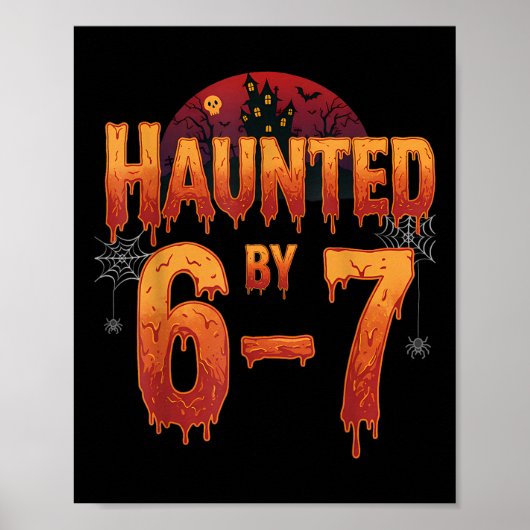 Haunted Halloween Skeleton Haunted Six Seven Numbe Poster (Voorkant)