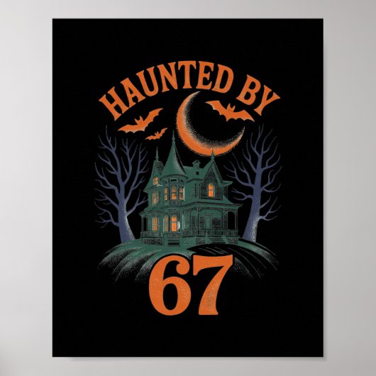 Haunted Halloween Skeleton Haunted Six Seven Numbe Poster (Voorkant)