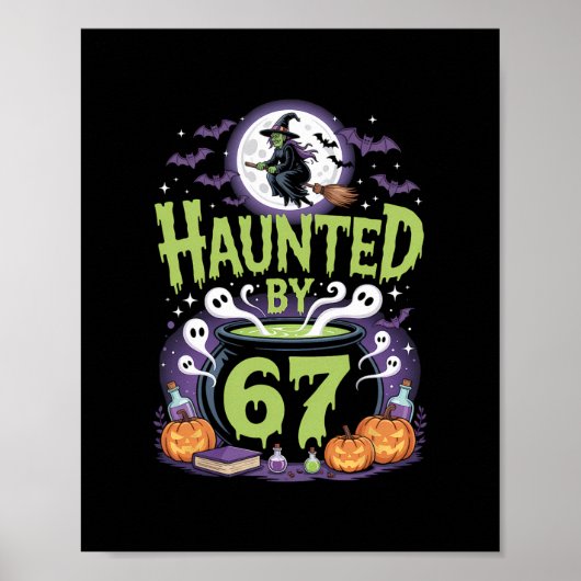 Haunted Halloween Skeleton Haunted Six Seven Numbe Poster (Voorkant)