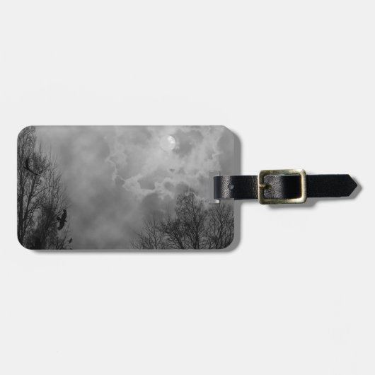 Haunted Halloween Sky met Ravens Bagagelabel (Voorkant horizontaal)