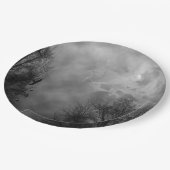 Haunted Halloween Sky met Ravens Papieren Bordje (Gekanteld)