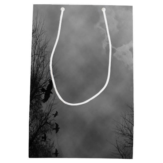 Haunted Halloween Sky met Ravens Party Favor Box Medium Cadeauzakje (Achterkant)