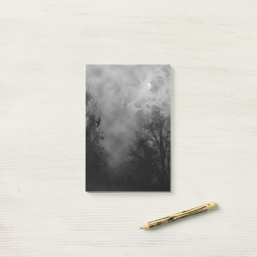 Haunted Halloween Sky met Ravens Post-it® Notes (Op bureau)