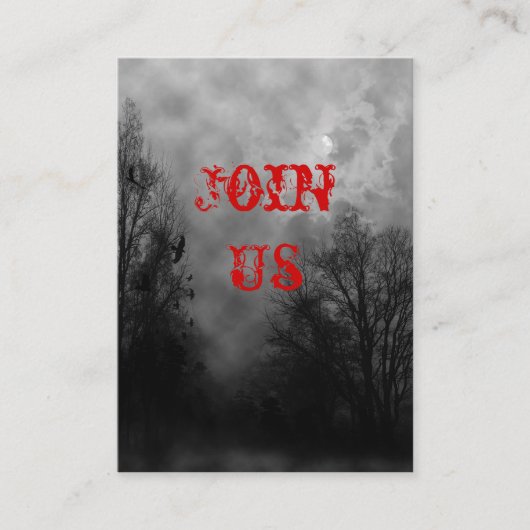 Haunted Halloween Sky Small Invitation Kaart (Voorkant)