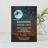 Haunted Halloween Sparking Lights Party Invite Kaart (Staand voorkant)