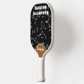 Haunted Halloween Spooky Black vlekt gothic Dark Pickleball Paddle (Links)