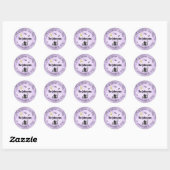 Haunted Halloween Spooky Paarse Adresetiketten Ronde Sticker (Vel)