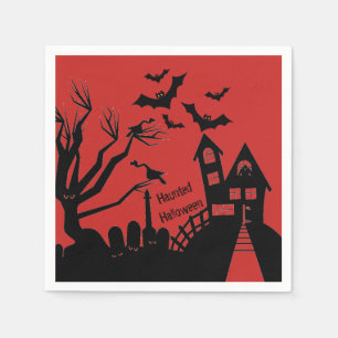 Haunted Halloween Standard Cocktail Paper Napkins Servet