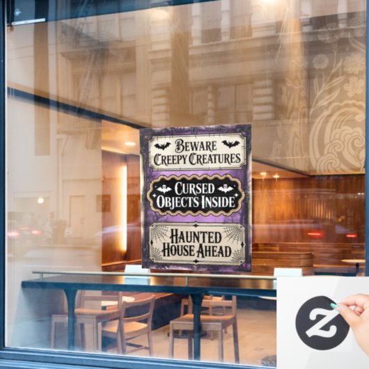 Haunted Halloween tekenen Raamsticker (Cafe Raam)