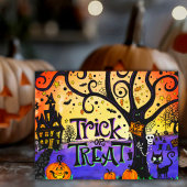 Haunted Halloween Trick or treat Briefkaart