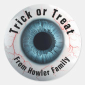 👁️Haunted Halloween Trick or treat Ronde Sticker (Voorkant)