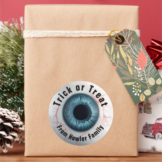 👁️Haunted Halloween Trick or treat Ronde Sticker (Feestdagen)