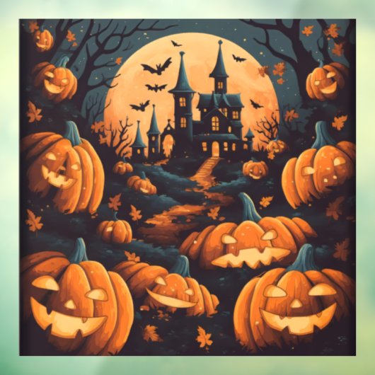 Haunted Halloween Window Cling Raamsticker (Vel 3)