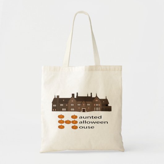 Haunted Haloween House Pumpkin Tote Bag (Voorkant)